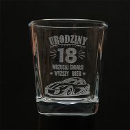 Szklanka whisky grawerowana - 18 Urodziny wrzuć śmiało wyższy bieg