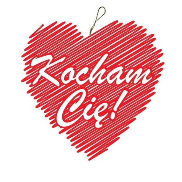 Tabliczka serce mini 2 - Kocham Cie (zygzak)