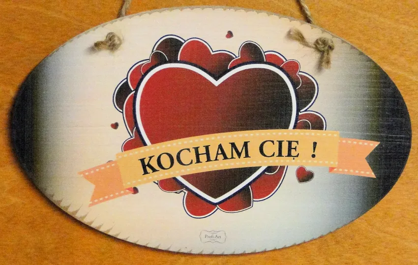 Tabliczka Vintage średnia - Kocham Cie
