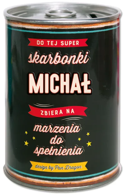 Puszka Skarbonka Vip - Michał - Do tej super skarbonki Michał zbiera na marzenia do spełnienia