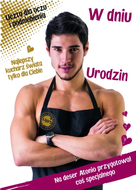 Karnet - w dniu urodzin na deser Antonio przygotował coś specjalnego