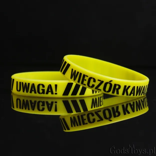 Opaska silikonowa na rękę (żółta) - Wieczór Kawalerski