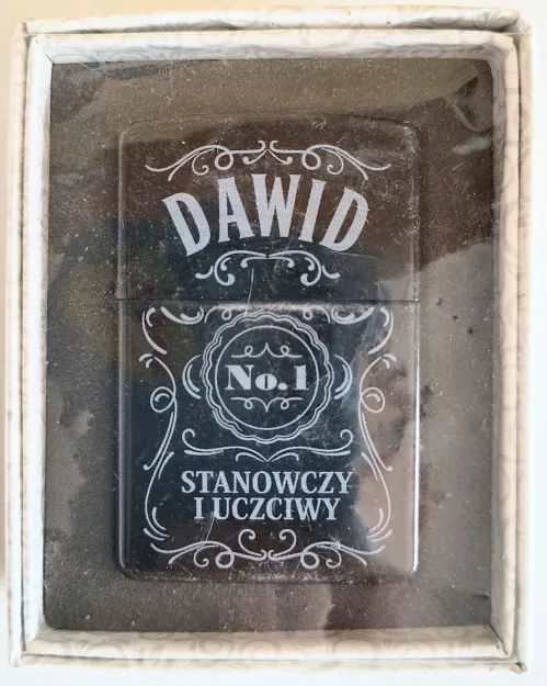 Zapalniczka z imieniem czarna - Dawid No.1 stanowczy i uczciwy