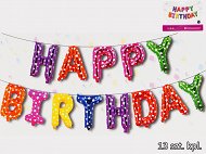 Balon - Napis pompowany kolorowy - Happy Birthday
