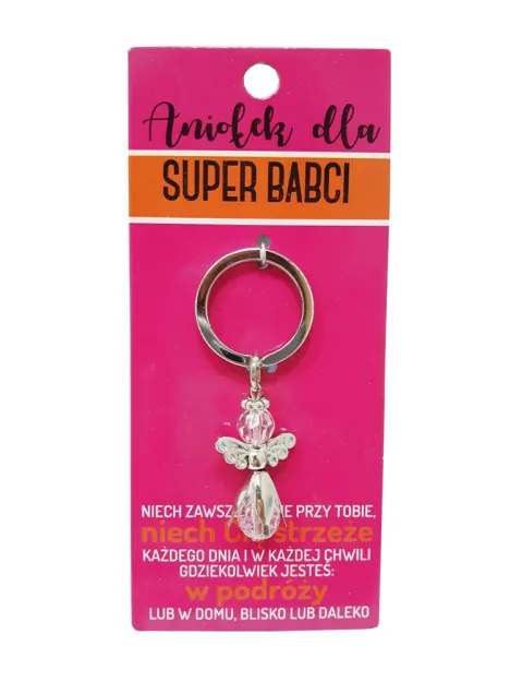 Brelok Kukartka - Aniołek dla - Super Babci