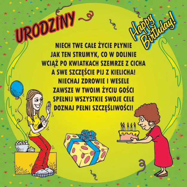Podkładka magnetyczna - Urodziny. Dla Pani. Niech Twe całe życie płynie jak ten strumyk, co w dolinie...