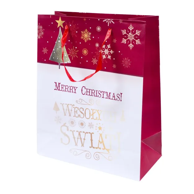 Torebka Kukartka L - Wesołych Świąt. Merry Christmas