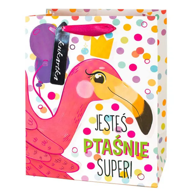 Torebka Kukartka L - Jesteś ptaśnie super!