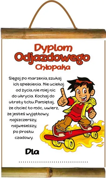 Dyplom z bambusem - Dyplom odjazdowego Chłopaka