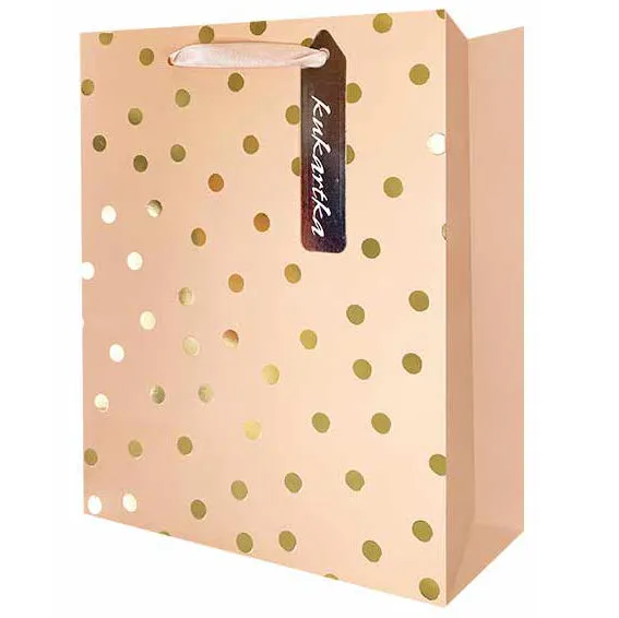 Torebka Kukartka M - Pomarańczowa. Grochy.