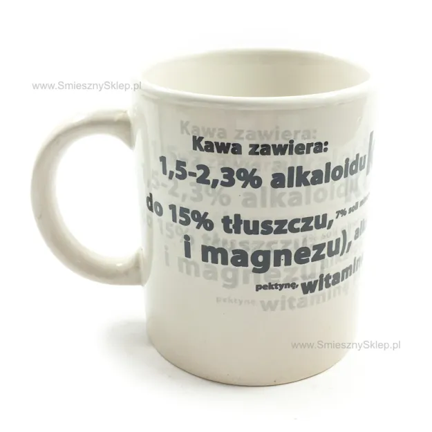 Kubek Trepps - Kawa zawiera 1.5 - 2.3% alkaloidu kofeiny, do 15% tłuszczu, ...