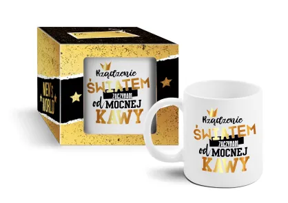 Kubek Mens - Rządzenie światem zaczynam od mocnej kawy