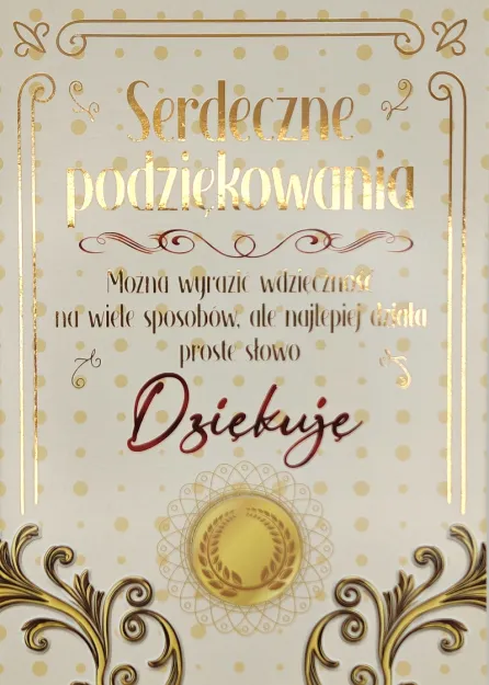 Karnet 3K - Serdeczne podziękowania - Dziekuję