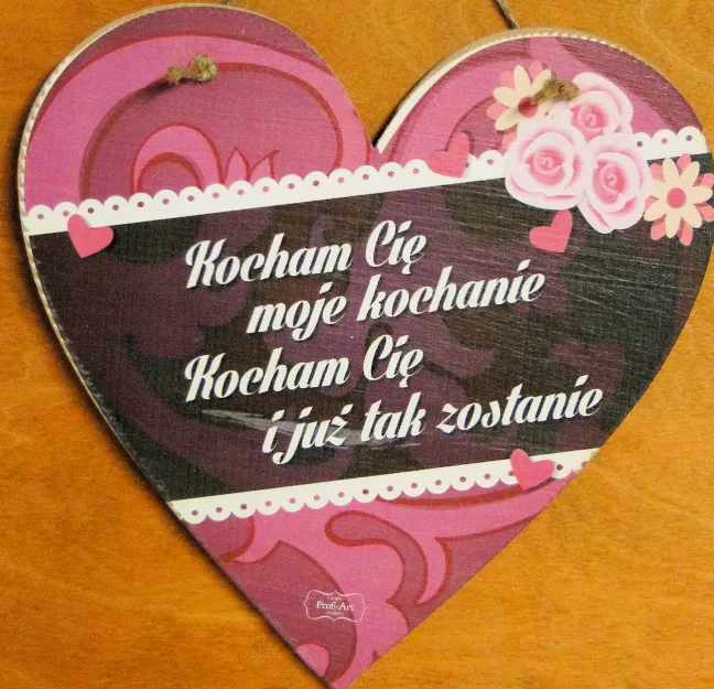 Tabliczka Vintage, serce wielkie - Kocham Cię moje kochanie kocham Cię i już tak zostanie