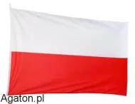 Flaga Polska -  40 x 30 cm - na patyku