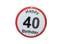 Badgie przypinka - 40 Happy Birthday