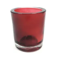 Świecznik szklany na tea-light - czerwony