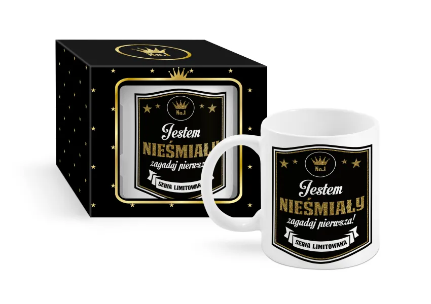 Kubek Boss Gold - Jestem nieśmiały, zagadaj pierwsza!