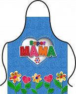 Fartuch premium - Super Mama (niebieski)