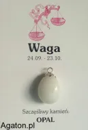 WAGA - szczęśliwy kamień zodiaku z zawieszką - OPAL