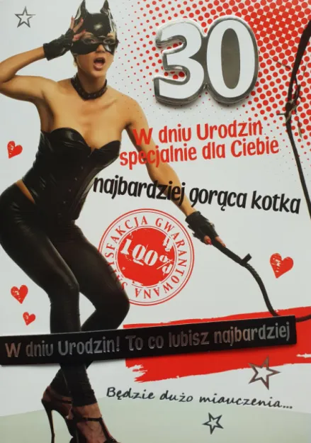Karnet - w dniu 30 urodzin specjalnie dla Ciebie najbardziej gorąca kotka