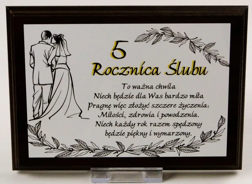Dyplom na drewnie - 5 Rocznica Ślubu