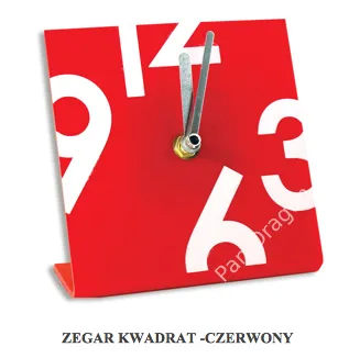Zegar kwadratowy - czerwony