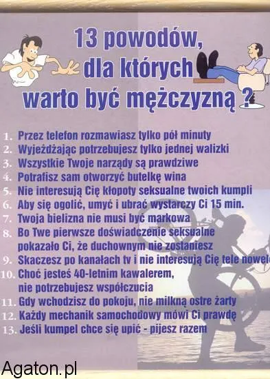 Dyplom - 13 powodów dla których warto być mężczyzną