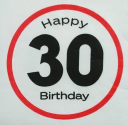 Serwetki urodzinowe - 30 Happy birthday