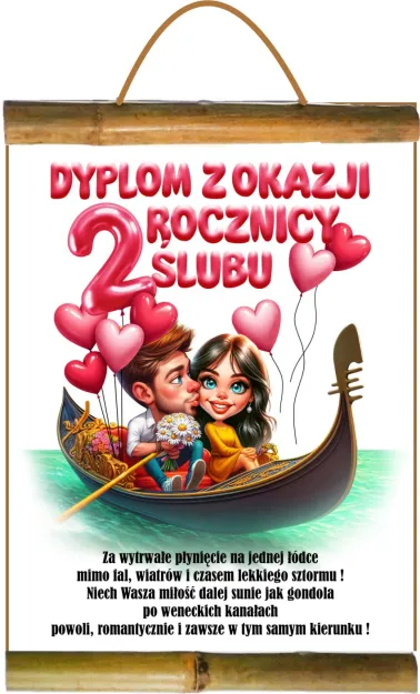 Dyplom z bambusem - Z okazji 2 rocznicy ślubu