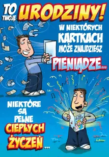 Karnet Kukartka PP - To Twoje urodziny! W niektórych kartkach może znajdziesz pieniądze...