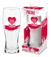 Szklanka do piwa - Polska (orzeł na sercu)