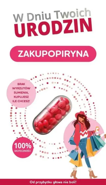 Karnet + drażetki (czerwone) - W dniu urodzin - Zakupopiryna