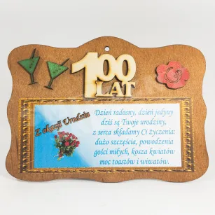 Deseczka - 100 Lat z okazji urodzin (niebieska)