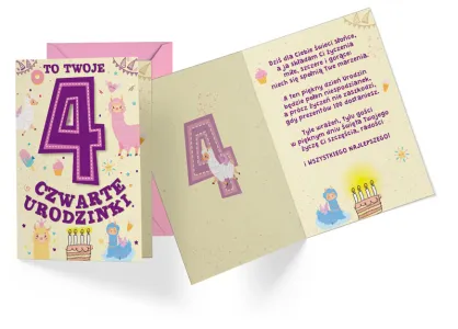 Karnet Kukartka PP - To Twoje 4 urodzinki