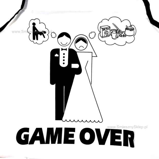 Fartuch - Game Over (biały)