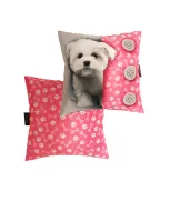 Poduszka obustronna śr. - (różowy) Pies maltańczyk