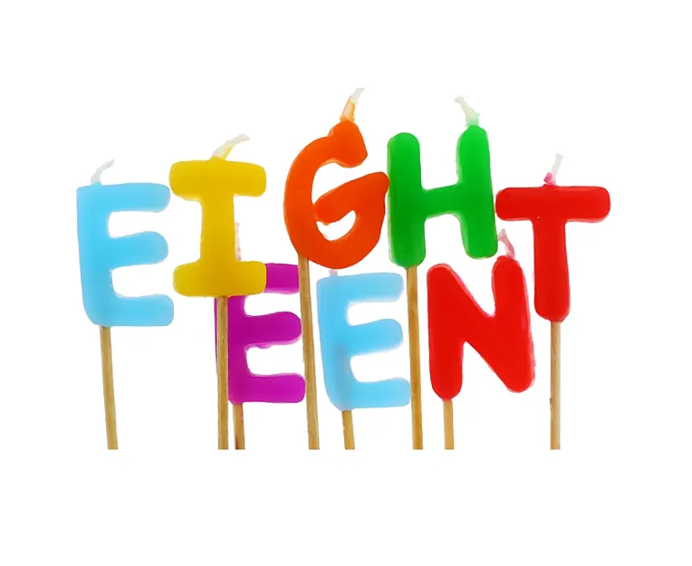 Świeczka - napis EIGHTEEN (18)