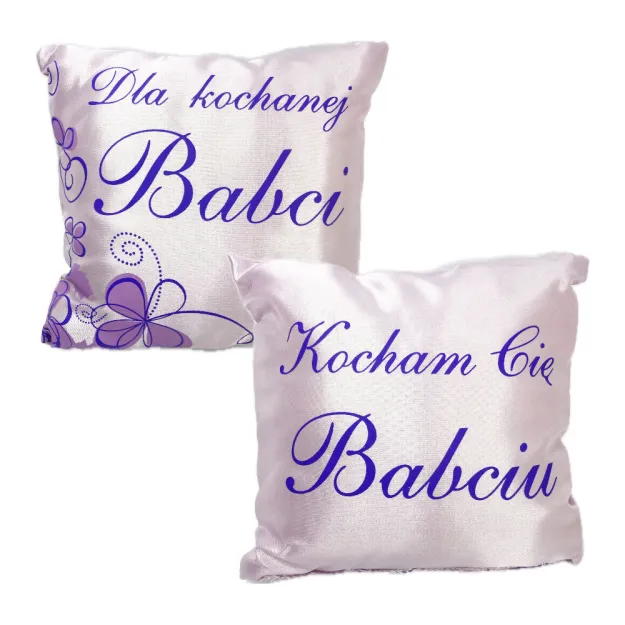Poduszka obustronna, mała - Dla kochanej Babci / Kocham Cię Babciu