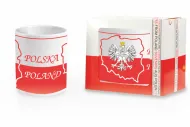 Kubek ceramiczny biały - Polska - orzeł na mapie
