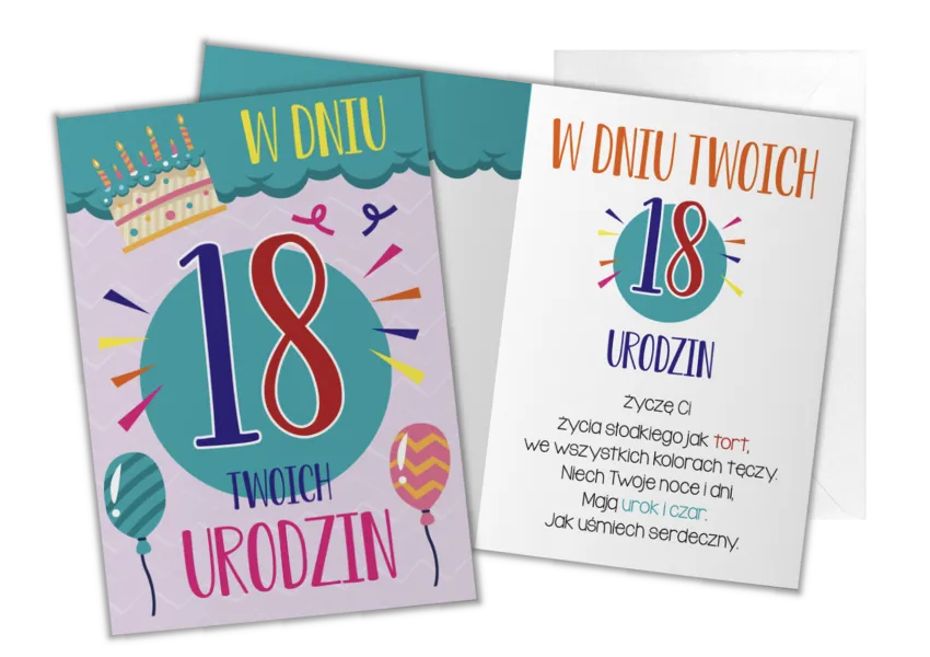 Kartka C5 - W dniu Twoich 18 urodzin