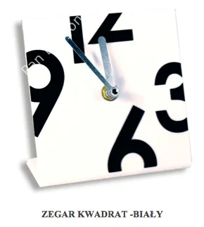 Zegar kwadrat - biały