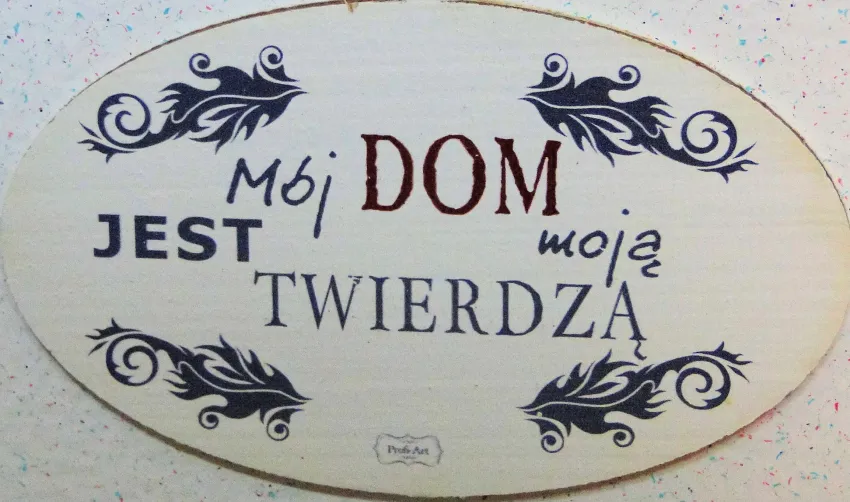 Magnes owal vintage - Mój dom jest moją twierdzą