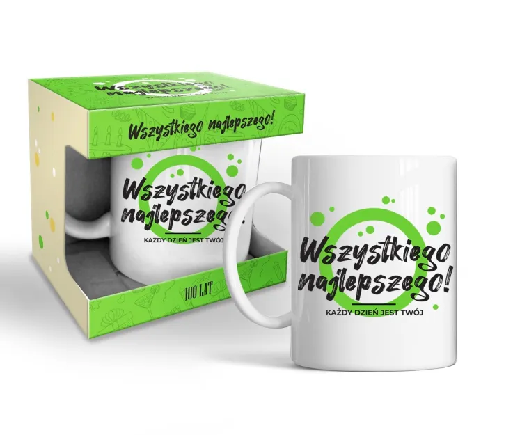 Kubek Happy Day Green - Wszystkiego najlepszego ..... każdy dzień jest Twój