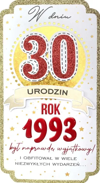 Karnet PM - W dniu 30 urodzin. Rok 1993 był naprawdę wyjątkowy!