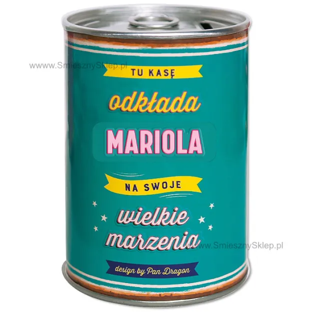 Puszka Skarbonka Vip - Mariola - Tu kasę odkłada na swoje wielkie marzenia