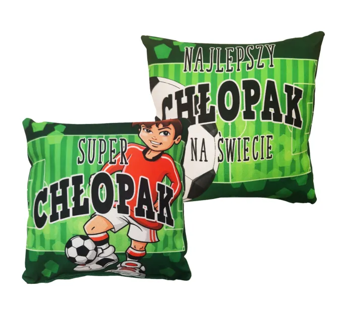 Poduszka mała (zielona) - Super Chłopak / Najlepszy Chłopak na świecie