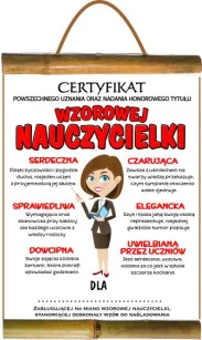 Dyplom z bambusem - Certyfikat wzorowej Nauczycielki