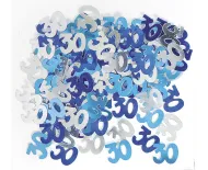 Konfetti urodzinowe - 30 niebieskie