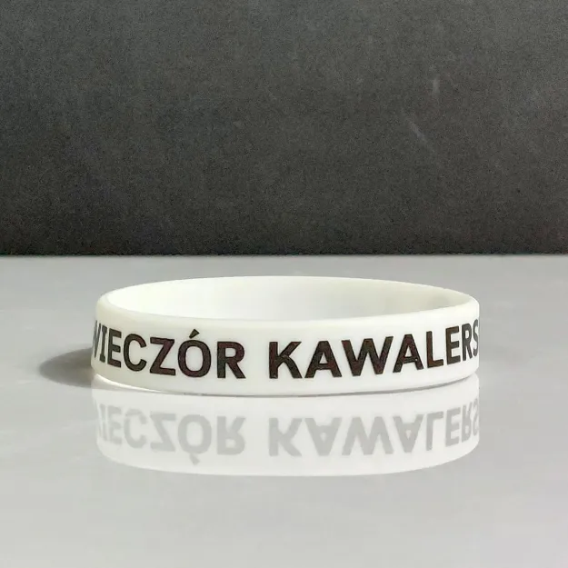 Opaska silikonowa na rękę (biała) - Wieczór Kawalerski